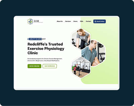 Website home page screenshot