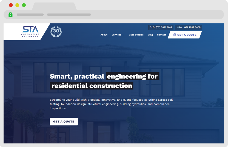 STA Consulting website